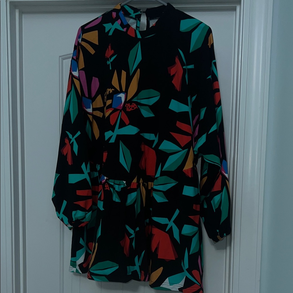 Floral Print Long Sleeve Dress